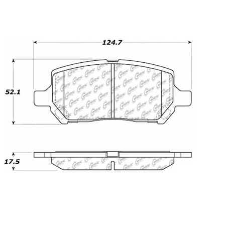 Centric Parts Posi-Quiet Ext. Wear Pad, 106.09560, Front 106.09560